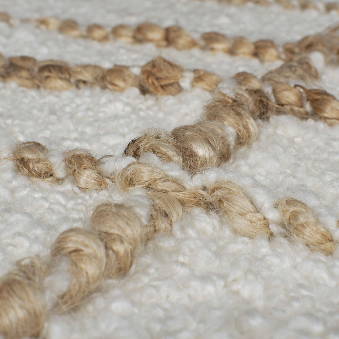 Teppich Kurzflor Streifen Muster - Abstrakt - Wohnzimmer_Beige-Natur_Rechteckig_