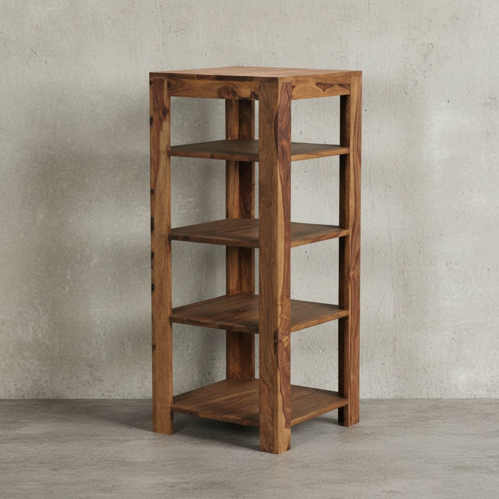 Massivholz Bücherregal  Mehrzweck-Stauraum  Sheesham  3-4 Böden  handgefertigt  pflegeleicht - KADIMA DESIGN Größe  44x44x105 cm