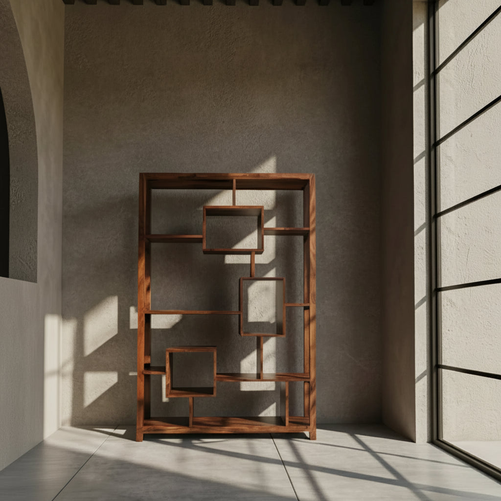 Offenes Regal aus Massivholz im modernen Design – dekoratives Bücherregal bei Kadima Design kaufen