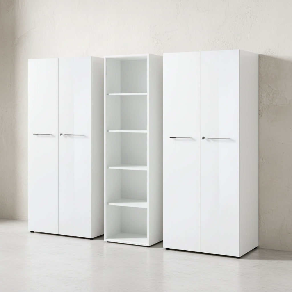 Büro-Set 2 Schränke & Regal - 210cm breit - Glasfront_