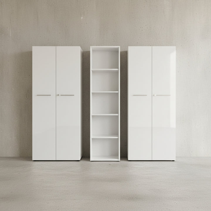 Büro-Set 2 Schränke &amp;amp; Regal - 240cm breit - Glasfront_