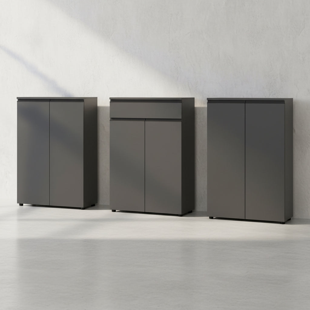 Büro-Set "Stuttgart" 3-teilig Soft-Close Graphit 243x120cm