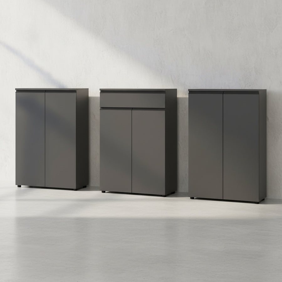 Büro-Set "Stuttgart" 3-teilig Soft-Close Graphit 273x120cm_