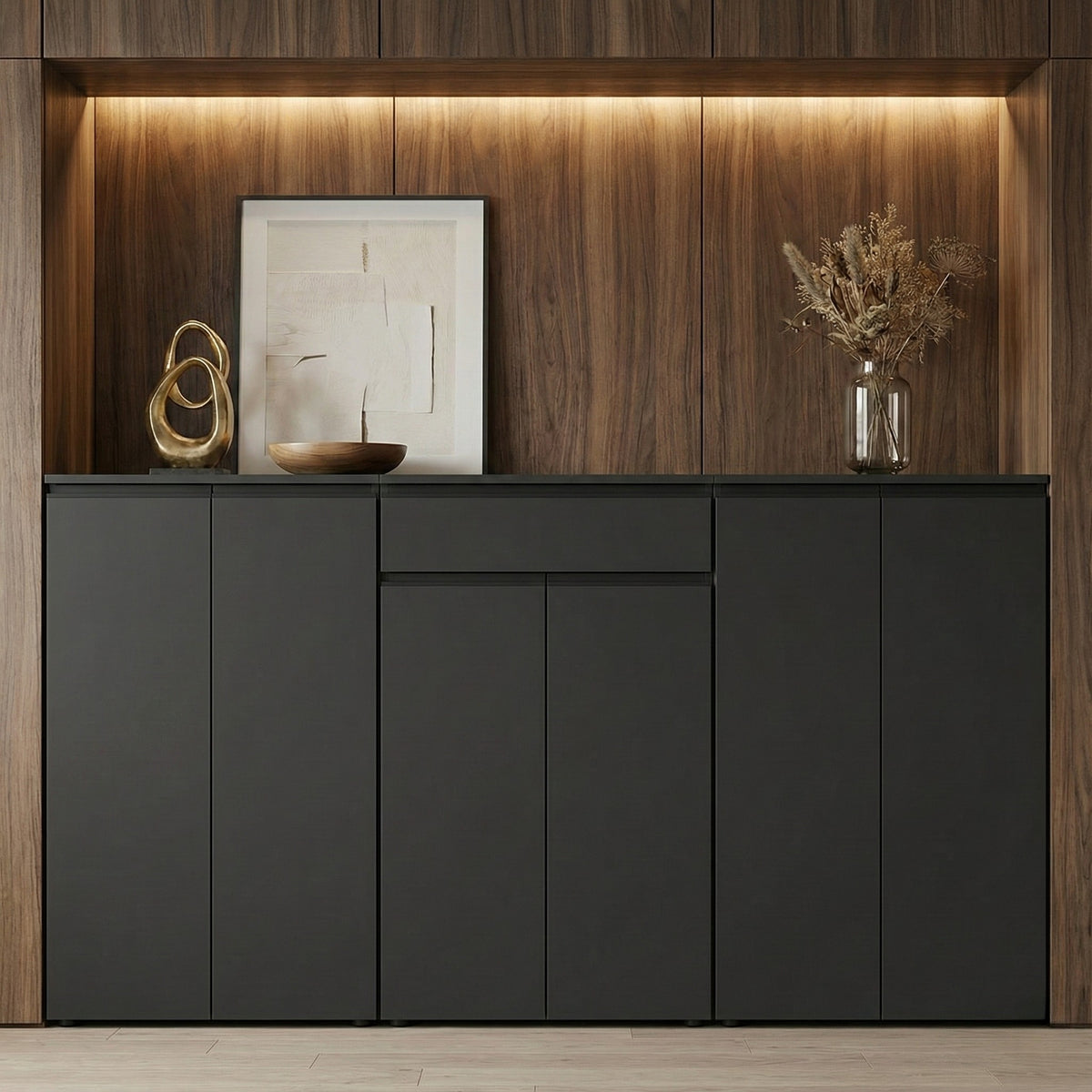 Büro-Set 3-teilig - Aktenschrankwand Soft-Close Modern Büromöbel