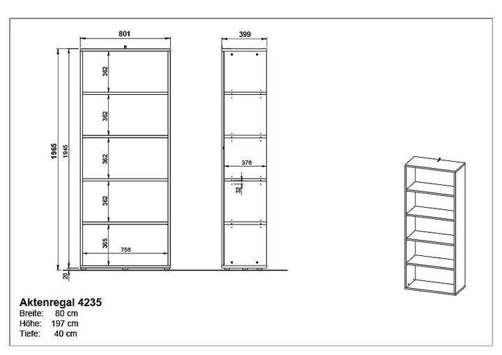 Büro-Set &amp;quot;Stuttgart&amp;quot; groß mit 3 Aktenschränke Soft-Close 272x197 cm Graphit_