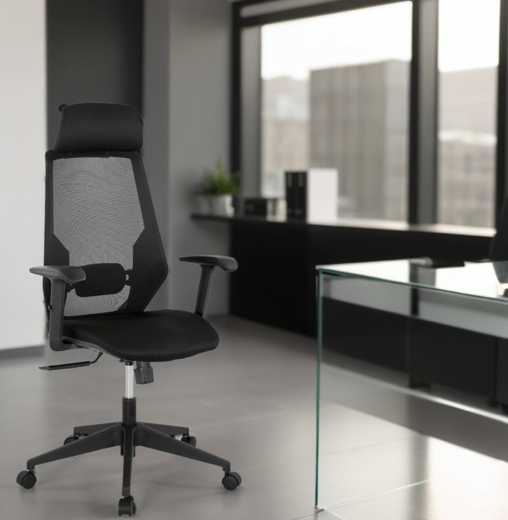 Gaming Office Chair mit atmungsaktivem Mesh-Bezug - höhenverstellbarer Lordosenstütze und 360-Grad-Drehfunktion von Kadima Design_