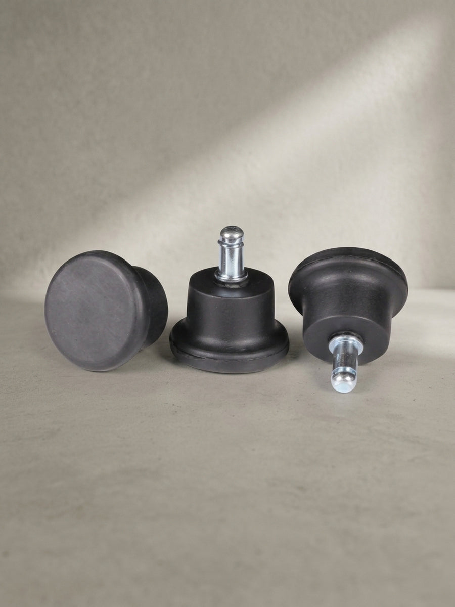 Seitenansicht des kompakten Bodengleiters, die das nicht schmierende, glockenförmige Design für empfindliche Hartböden perfekt veranschaulicht._