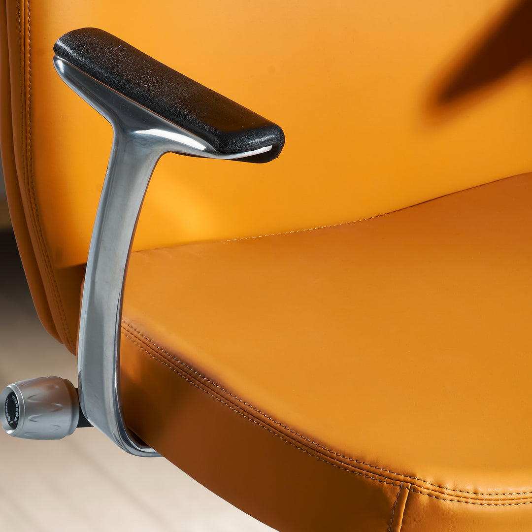 Bürostuhl Kunstleder-Bezug Schreibtischstuhl bis 120 kg - Design Chefsessel höhenverstellbar - Drehstuhl ergonomisch mit Armlehnen &amp; hoher Rückenlehne - Wippfunktion_