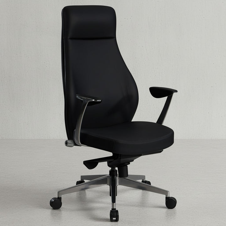 Bürostuhl Kunstleder-Bezug Schreibtischstuhl bis 120 kg - Design Chefsessel höhenverstellbar - Drehstuhl ergonomisch mit Armlehnen &amp;amp; hoher Rückenlehne - Wippfunktion_