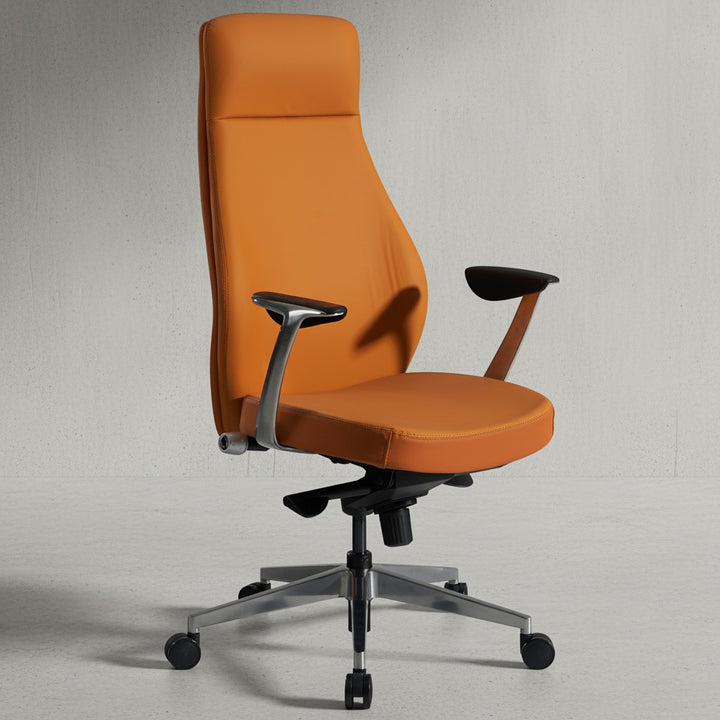 Bürostuhl Kunstleder-Bezug Schreibtischstuhl bis 120 kg - Design Chefsessel höhenverstellbar - Drehstuhl ergonomisch mit Armlehnen &amp;amp; hoher Rückenlehne - Wippfunktion_