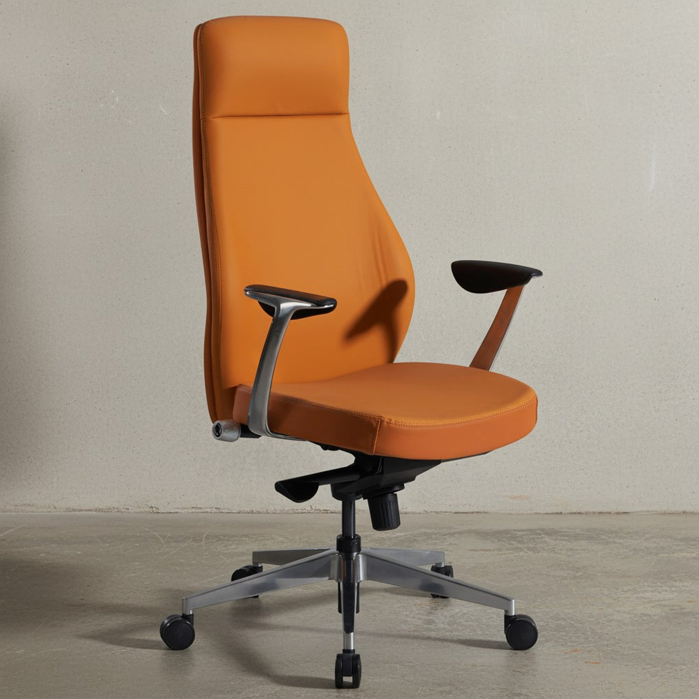 Bürostuhl Kunstleder-Bezug Schreibtischstuhl bis 120 kg - Design Chefsessel höhenverstellbar - Drehstuhl ergonomisch mit Armlehnen &amp; hoher Rückenlehne - Wippfunktion_