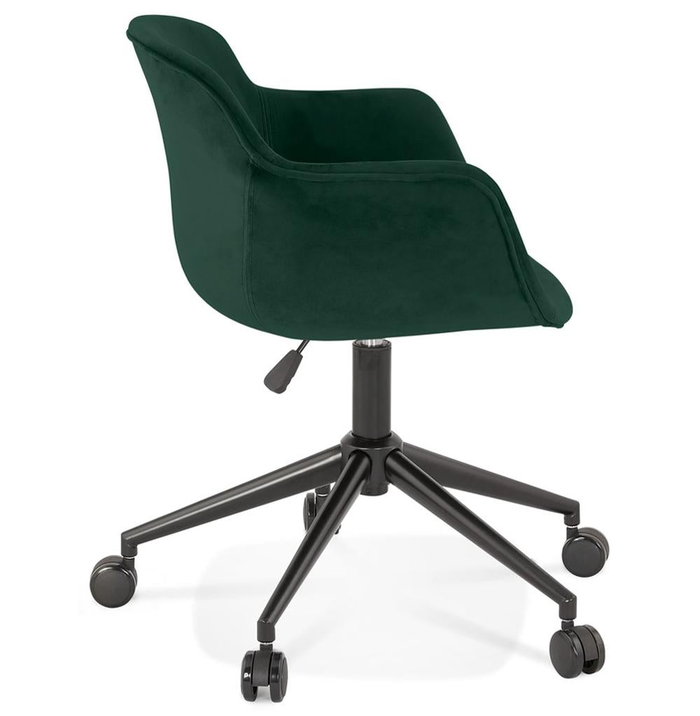 Samtsessel dunkelgrün mit 46cm breiter Sitzfläche - höhenverstellbar für ergonomisches Arbeiten von Kadima Design_