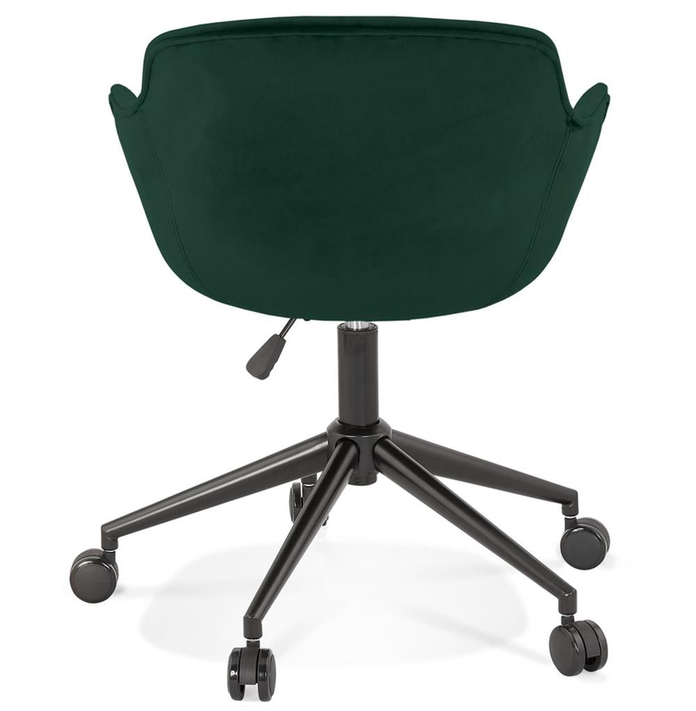 Bürodrehstuhl in Dunkelgrün - ergonomische Form mit Bodenschutzrollen - ideal für lange Arbeitstage von Kadima Design_