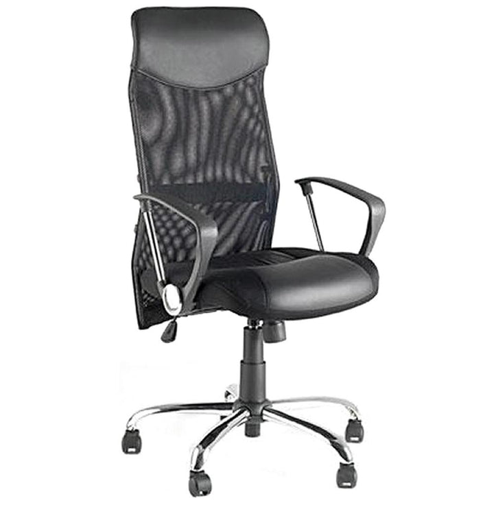 Ergonomischer Bürostuhl ZELINO mit schwarzer Mesh-Rückenlehne und Kunstleder-Sitz - höhenverstellbar von Kadima Design_