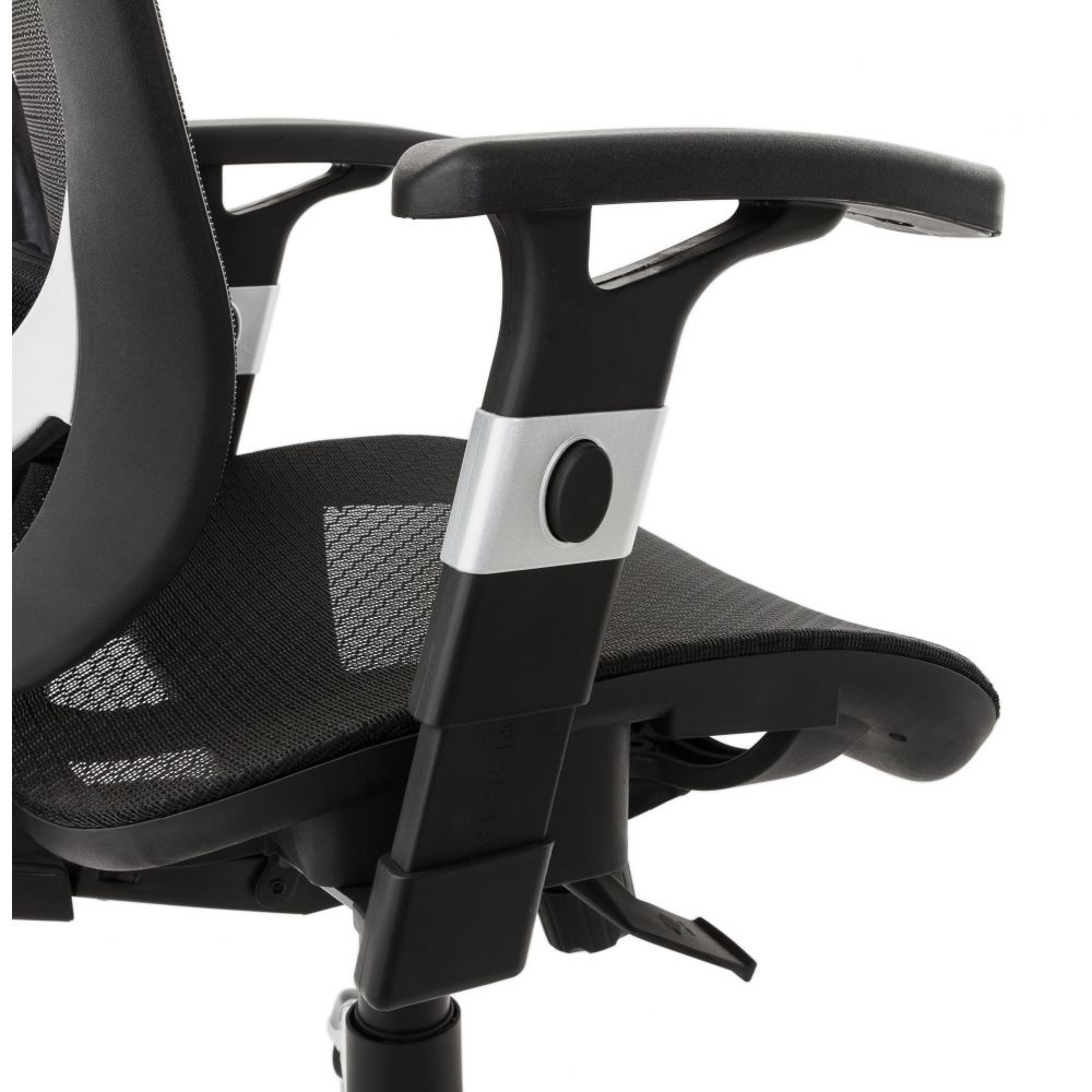 Ergonomischer Bürostuhl MORELI mit schwarzem Mesh-Bezug - verstellbarer Kopfstütze und Synchronmechanik für dynamisches Sitzen von Kadima Design_