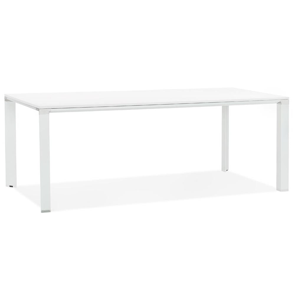 Weißer Bürotisch KERIX - 200x100cm Melamin-Tischplatte - stabiles Metallgestell - geräumige Arbeitsfläche für Home-Office und Konferenzen - Kadima Design_