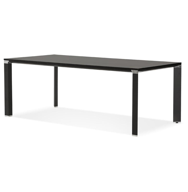 Schwarzer Konferenztisch - Großzügige 200x100cm Fläche - strapazierfähige Melamin-Oberfläche - ideal für Meetings und Präsentationen - Kadima Design KERIX_