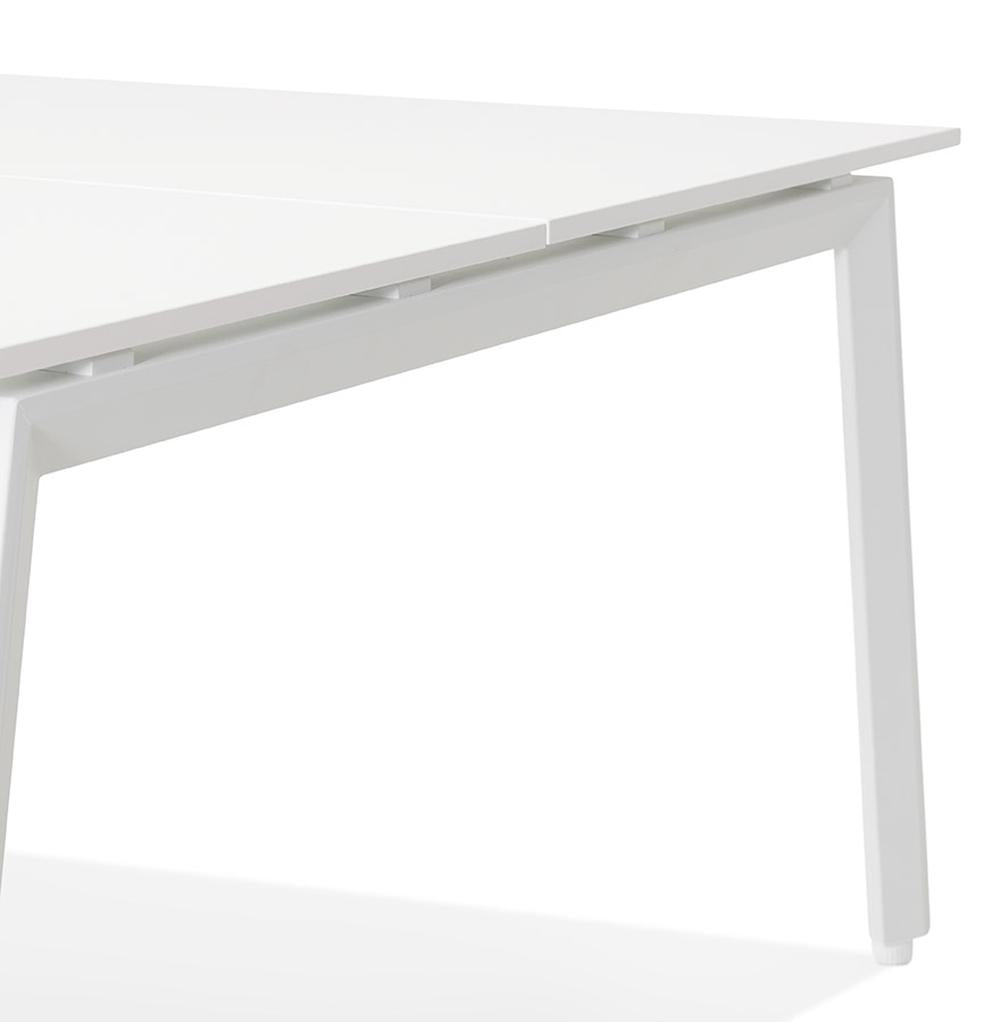 Bürotisch reinweiß - Lichte 280x140 cm Arbeitsfläche - stabiles Gestell - ideal für moderne Bürokonzepte - fördert kreatives Arbeiten - Kadima Design_