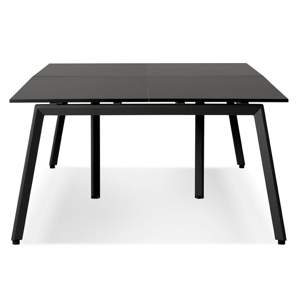 Teamorientierter Computertisch - 280x140 cm - schwarze Ausführung - stabiles Metallgestell - optimal für Konferenzräume und Meetingbereiche - Kadima Design_