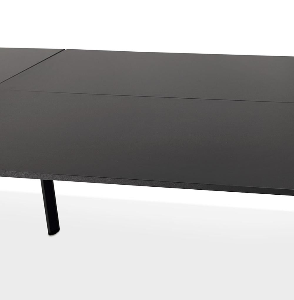 Schwarzer Bürotisch - Elegante 280x140 cm Arbeitsfläche - robustes Metallgestell - ideal für Open-Space-Konzepte - fördert Teamarbeit - Kadima Design_