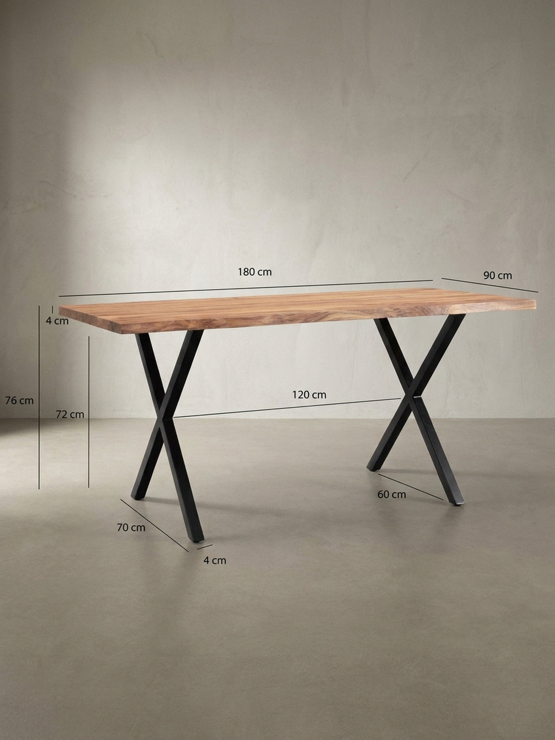 Maßzeichnung KRETA – 180x90x76