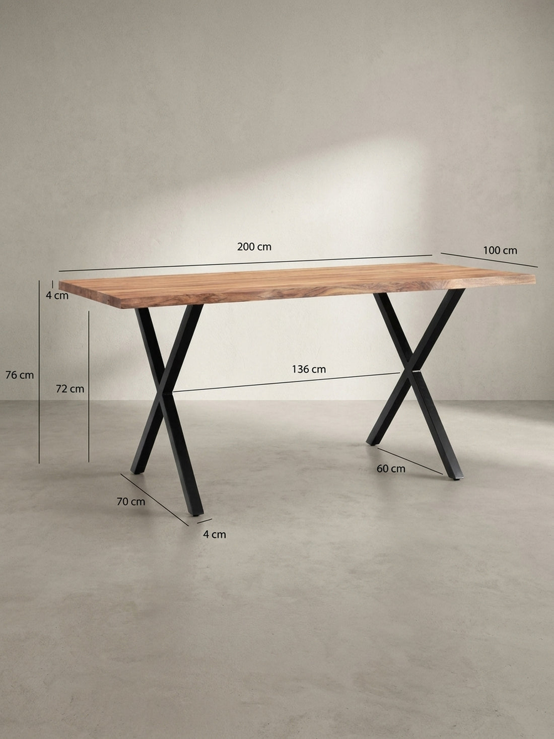 Maßzeichnung KRETA – 200x100x76