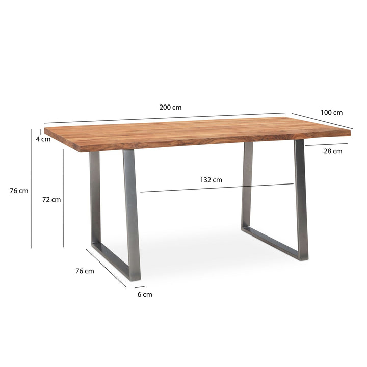 Schreibtisch 200x100 cm Executive Massivholz mit Baumkante für Chefbüro von Kadima Design_