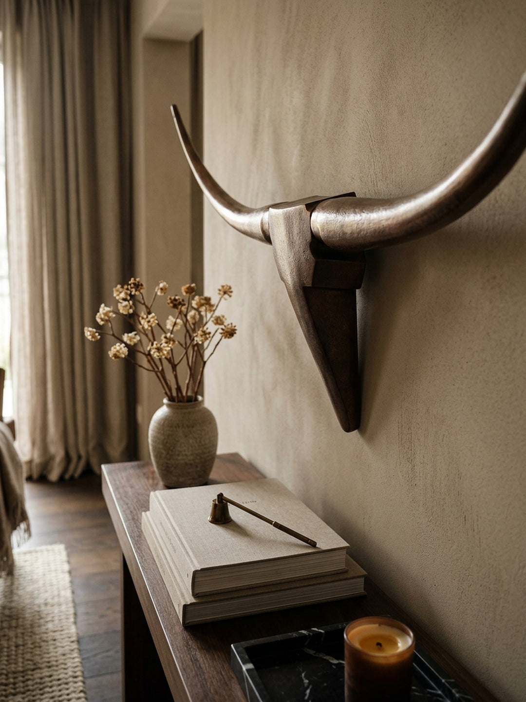Wanddeko Bull Geweih aus Aluminium