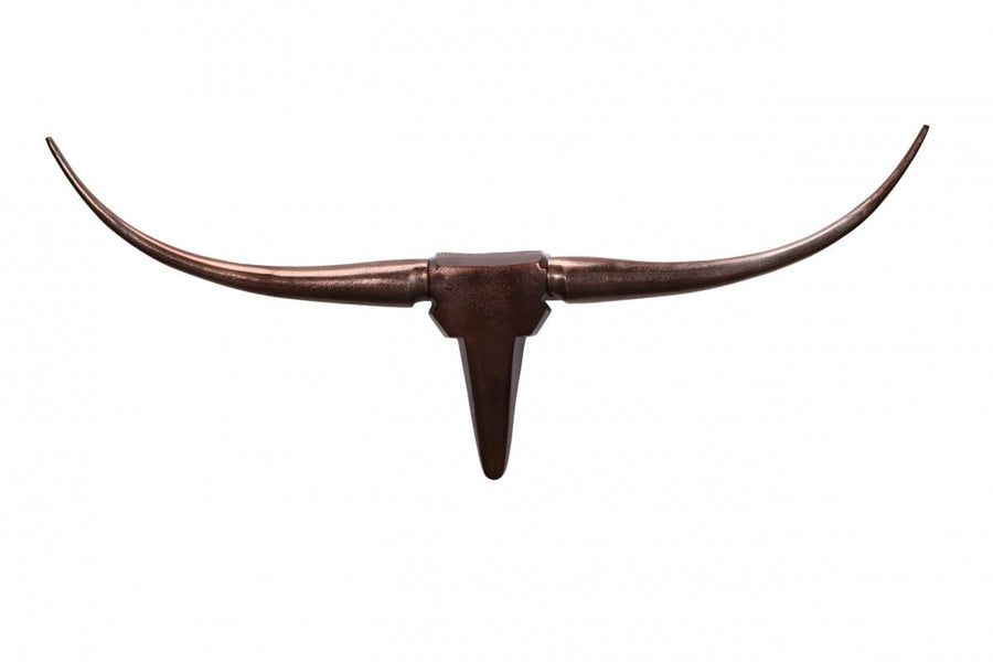 Deko-Geweih Bull &quot;S&quot;_ Aluminium_ Bronze_ 74x35x5 cm - Handgefertigt_ Blickfang - KADIMA DESIGN_Farbe_ Bronze_ Größe_ 74x5x35 cm_
