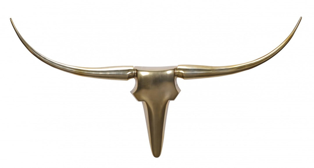 Deko Geweih Bull &quot;L&quot;_ Aluminium_ 125x60x10 cm_ Gold - Exklusive Wanddekoration - KADIMA DESIGN_Farbe_ Gold_ Größe_ 125x10x60 cm_