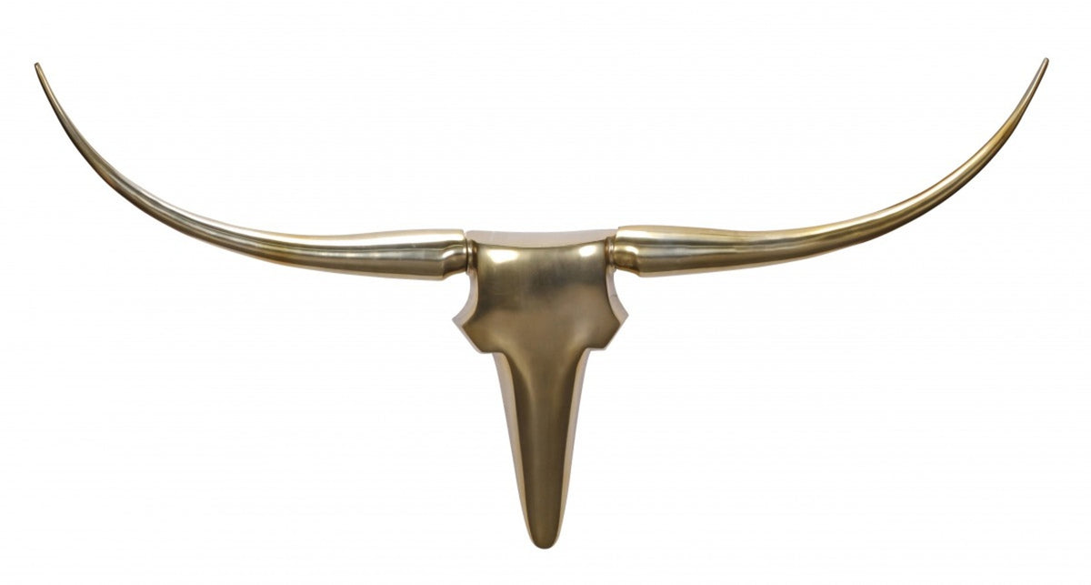 Deko Geweih Bull "L"_ Aluminium_ 125x60x10 cm_ Gold - Exklusive Wanddekoration - KADIMA DESIGN_Farbe_ Gold_ Größe_ 125x10x60 cm_