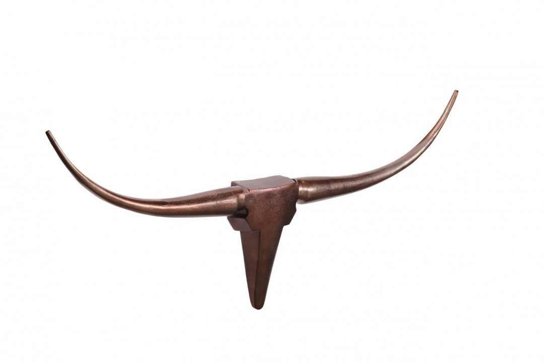 Deko-Geweih Bull &quot;S&quot;_ Aluminium_ Bronze_ 74x35x5 cm - Handgefertigt_ Blickfang - KADIMA DESIGN_Farbe_ Bronze_ Größe_ 74x5x35 cm_