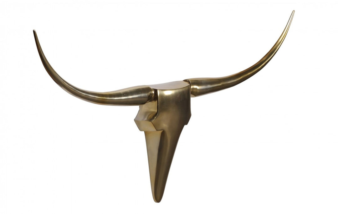 Deko Geweih Bull &quot;L&quot;_ Aluminium_ 125x60x10 cm_ Gold - Exklusive Wanddekoration - KADIMA DESIGN_Farbe_ Gold_ Größe_ 125x10x60 cm_