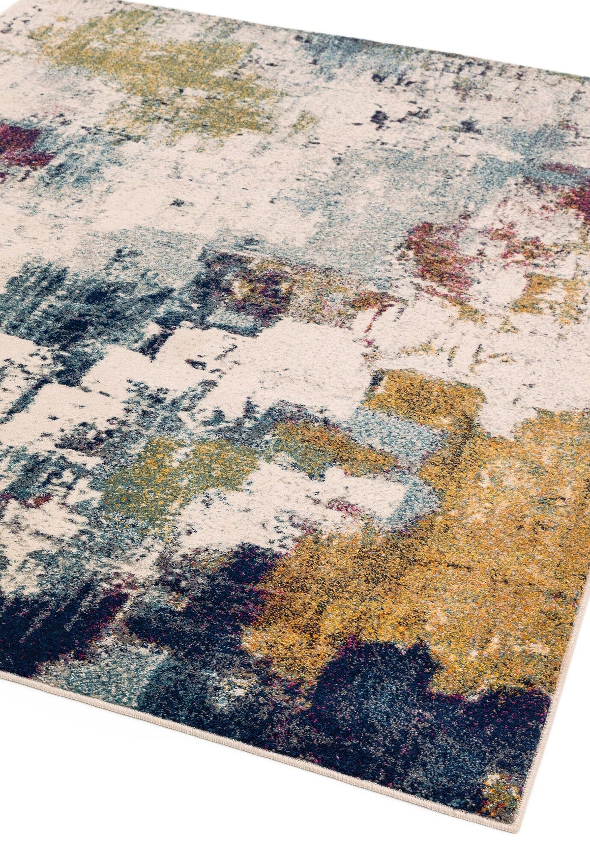 Moderner Läufer 120x170cm - Buntes abstraktes Design - strapazierfähiger Kurzflor - geeignet für hochfrequentierte Bereiche von Kadima Design