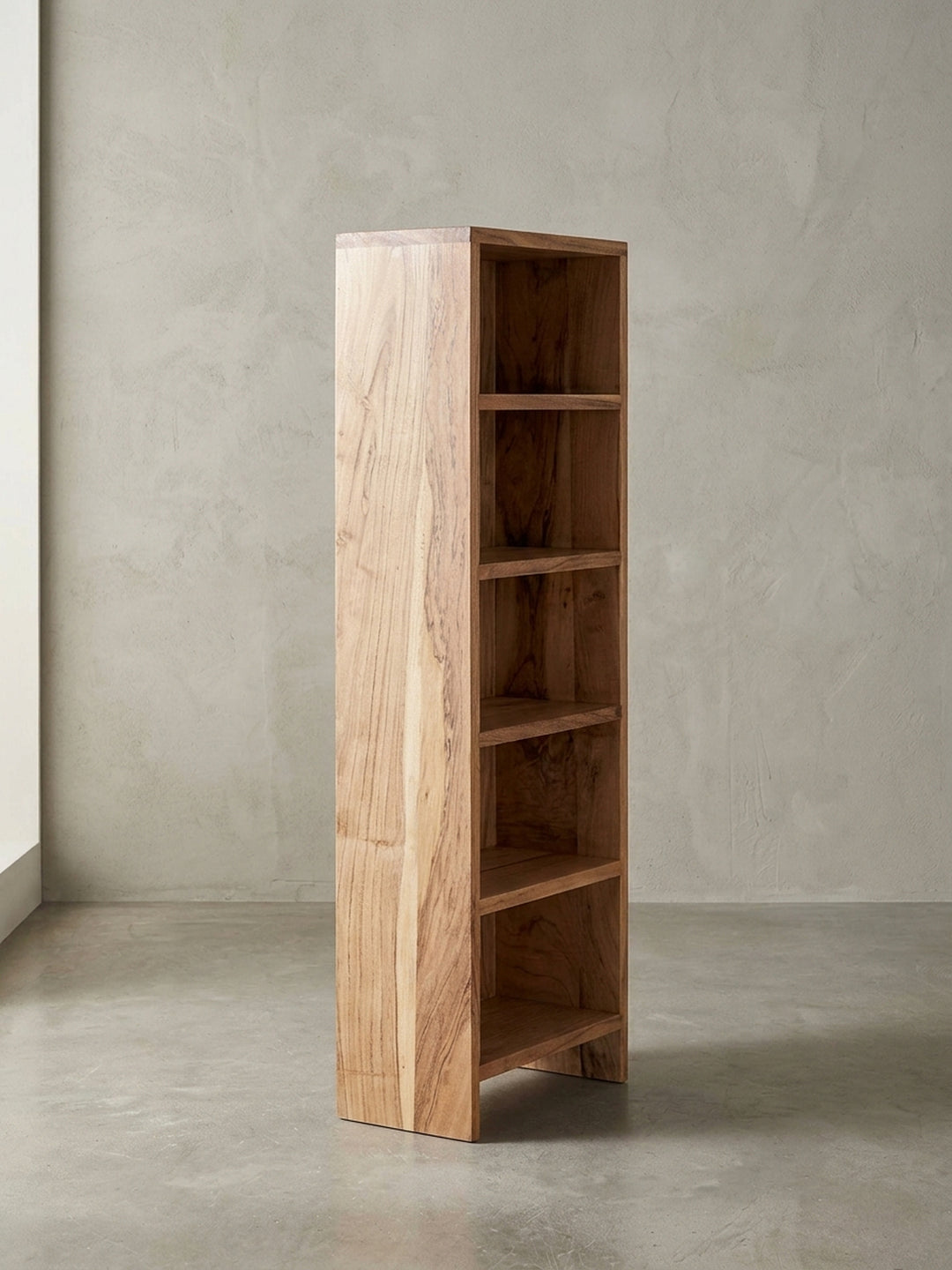 Maßzeichnung Standregale Akazie Massivholz natur mit Bemaßung 30x17x90 cm Höhe Breite Tiefe und Detailangaben zur Produktgeometrie_