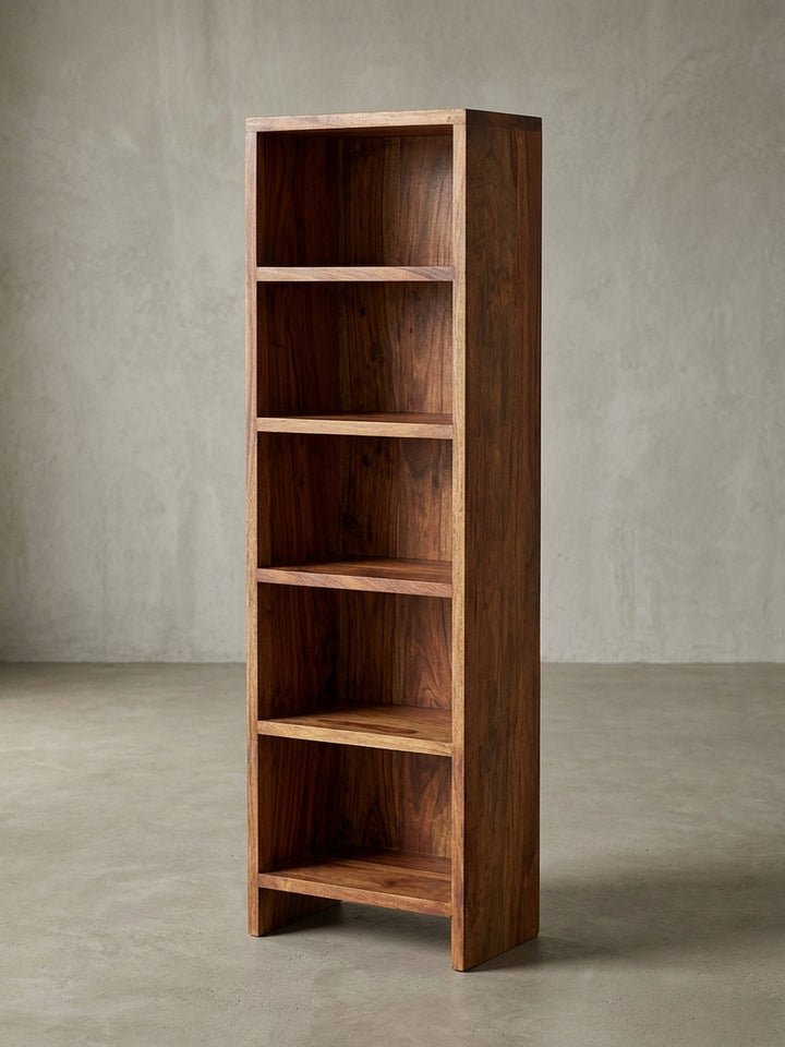Maßzeichnung Standregale Sheesham Massivholz natur mit Bemaßung 30x17x90 cm Höhe Breite Tiefe und Detailangaben zur Produktgeometrie_