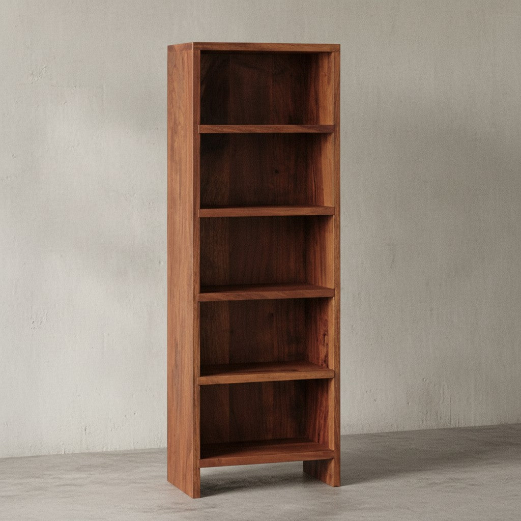 CD-Regal NAKO_ Massivholz_ 90 cm Höhe_ für 100 CDs_ Sheesham/Akazie_ pflegeleicht - KADIMA DESIGN_Farbe_ Braun_ Größe_ 30x17x90 cm_