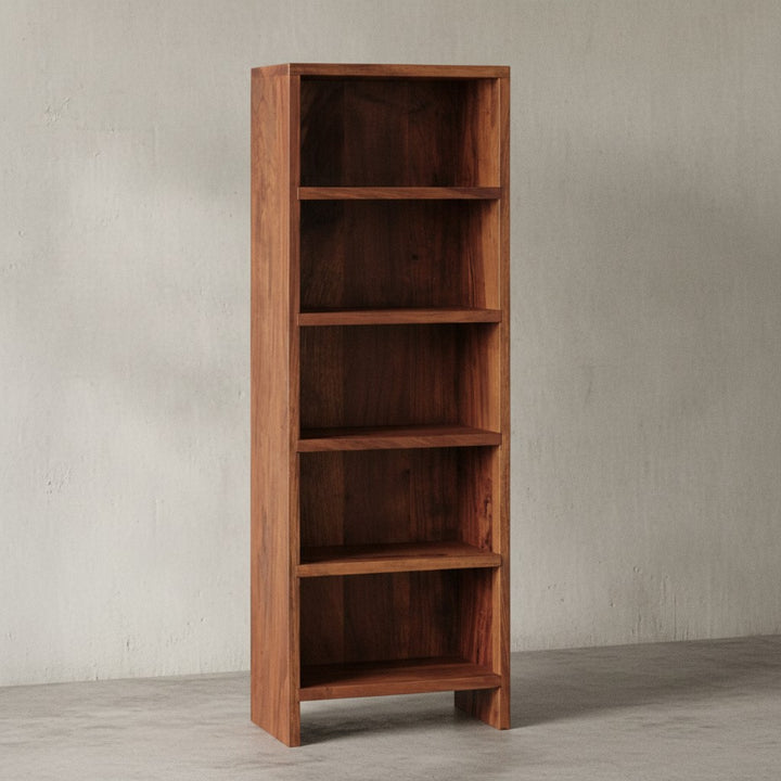 CD-Regal NAKO_ Massivholz_ 90 cm Höhe_ für 100 CDs_ Sheesham/Akazie_ pflegeleicht - KADIMA DESIGN_Farbe_ Braun_ Größe_ 30x17x90 cm_