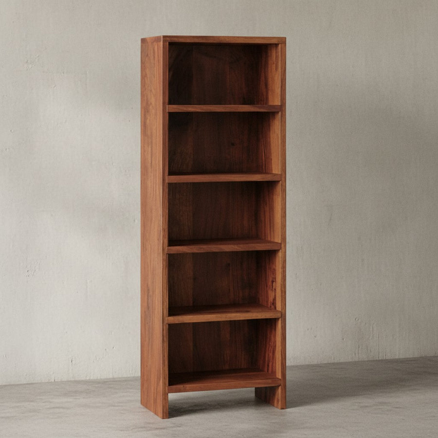 CD-Regal NAKO_ Massivholz_ 90 cm Höhe_ für 100 CDs_ Sheesham/Akazie_ pflegeleicht - KADIMA DESIGN_Farbe_ Braun_ Größe_ 30x17x90 cm_