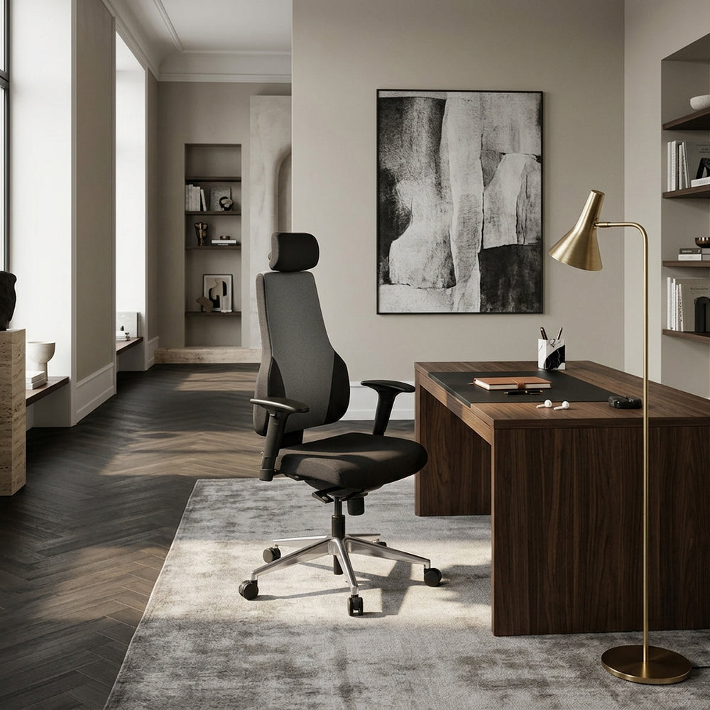 Chefsessel "Fabio"_ 3-Punkt-Synchronmechanik_ ergonomische Rückenlehne_ höhenverstellbare Kopfstütze_ Aluminium-Fußkreuz_ 120 kg Belastbarkeit - KADIMA DESIGN_Größe_ 63x63x149 cm_