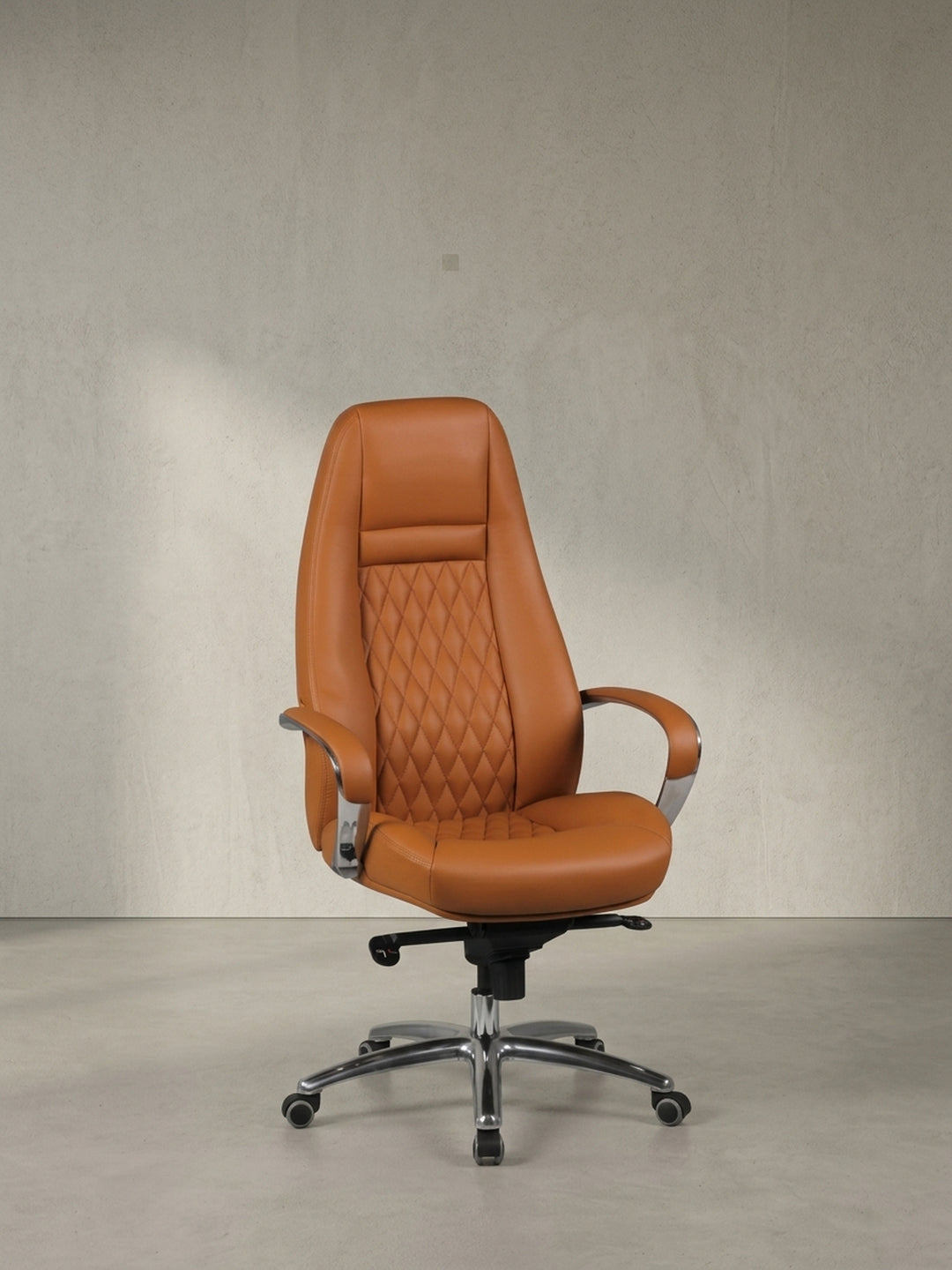 Bürostuhl Echtleder 70x68x130 cm mit Rollen und Höhenverstellung für Home Office Design Möbel modern hochwertig stilvoll robust langlebig Wohnen Einrichtung Interior Zuhause Wohnzimmer_