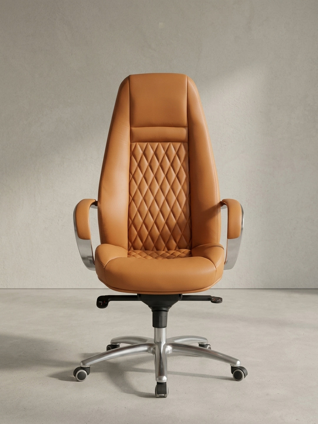 Bürostuhl aus hochwertigem Echtleder mit Rollen und Höhenverstellung 70x68x130 cm Design Möbel Premium Qualität modern Home Office Einrichtung stilvoll Wohnen Interior Zuhause Wohnzimmer_