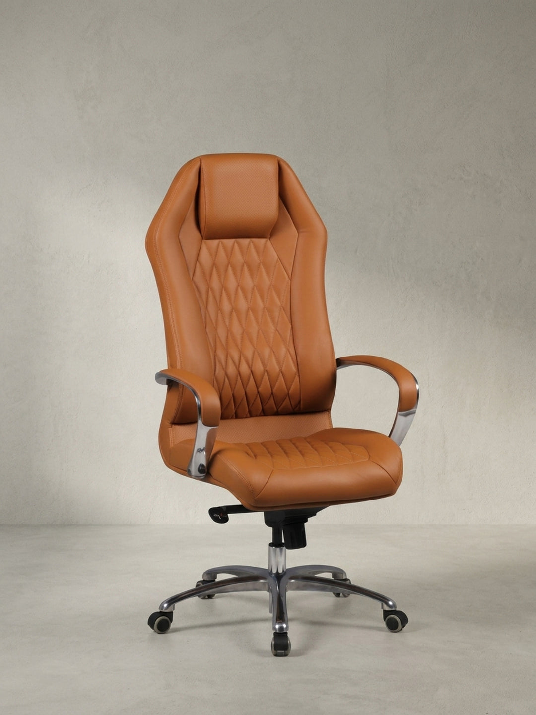 Bürostuhl Echtleder 70x67x136 cm mit Rollen und Höhenverstellung für Home Office Design Möbel modern hochwertig stilvoll robust langlebig Wohnen Einrichtung Interior Zuhause Wohnzimmer_