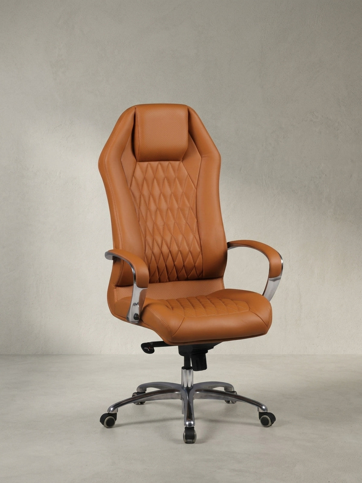 Bürostuhl Echtleder 70x67x136 cm mit Rollen und Höhenverstellung für Home Office Design Möbel modern hochwertig stilvoll robust langlebig Wohnen Einrichtung Interior Zuhause Wohnzimmer_