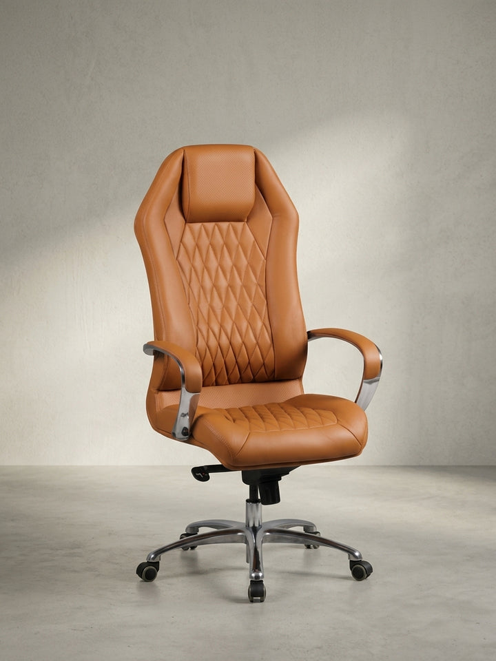 Bürostuhl Echtleder 70x67x136 cm robust langlebig mit Rollen und Höhenverstellung Möbel Wohnen Design Einrichtung modern Premium Home Office Interior Zuhause Wohnzimmer hochwertig elegant_