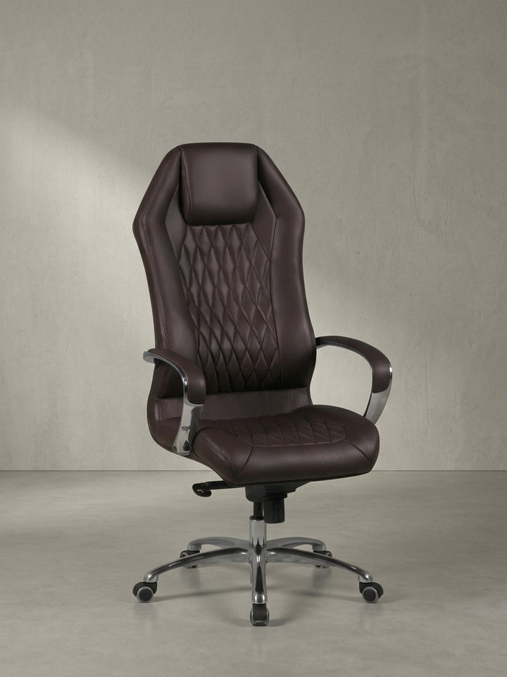 Bürostuhl 70x67x136 cm Echtleder braun mit Rollen und Höhenverstellung Möbel Design Wohnzimmer Esszimmer Schlafzimmer modern hochwertig elegant Home Office Wohnen Einrichtung Interior_