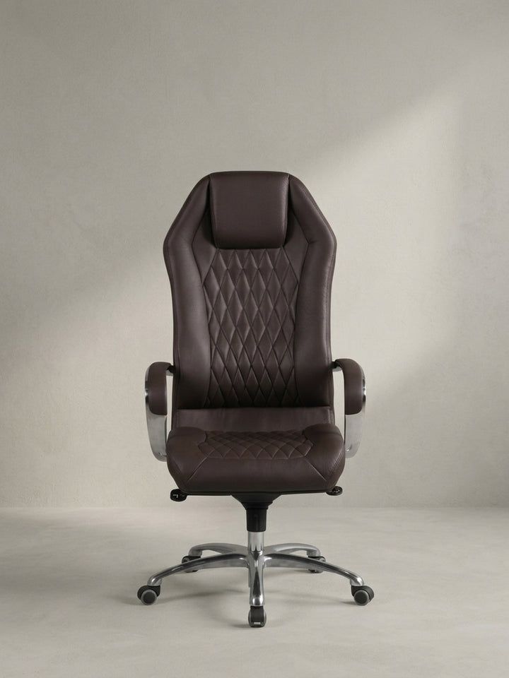 Bürostuhl Echtleder braun mit Rollen und Höhenverstellung 70x67x136 cm modern Design Möbel hochwertig Home Office Wohnzimmer Einrichtung Inspiration Wohnen Interior Zuhause elegant stilvoll_