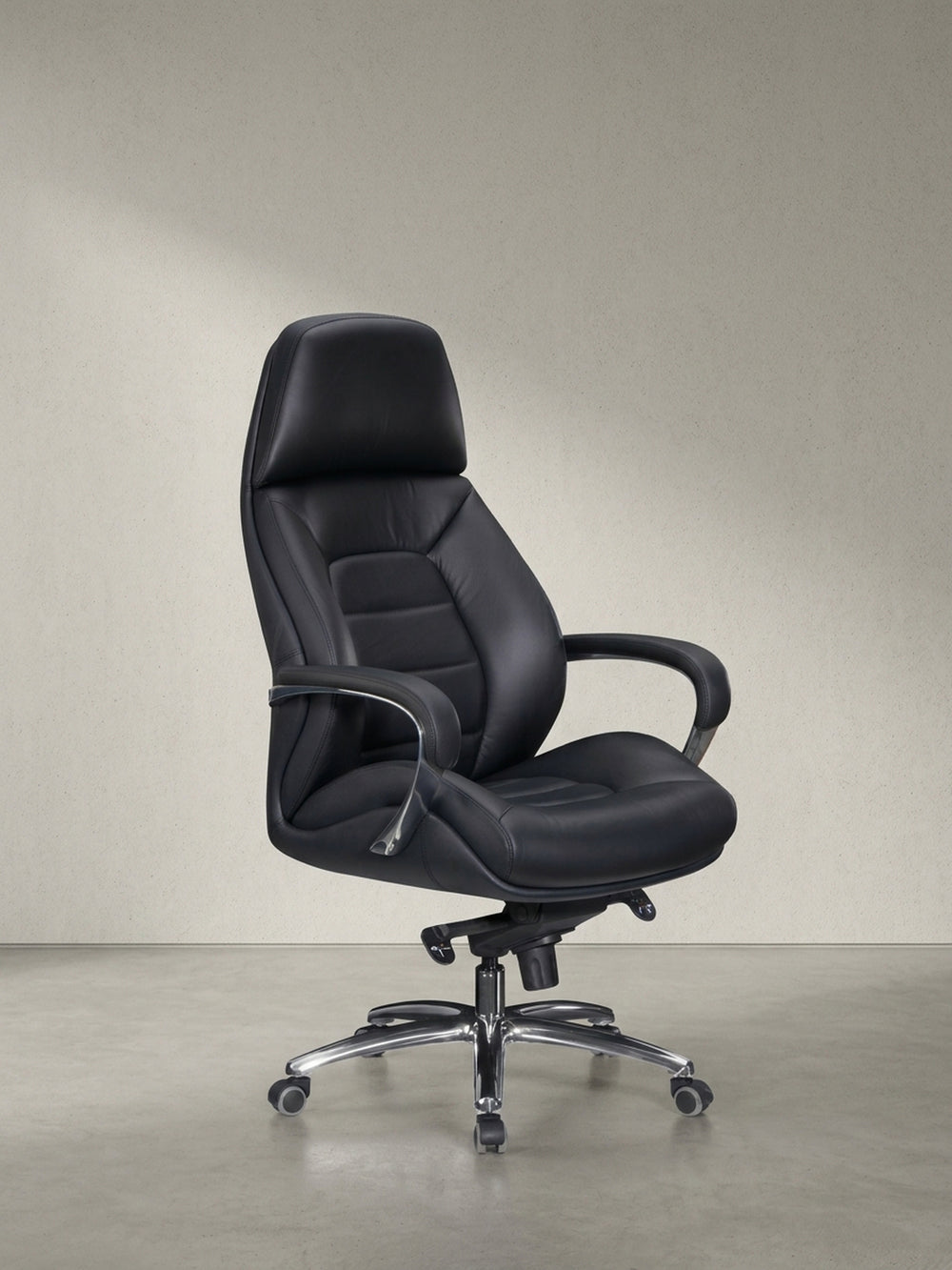 Bürostuhl Eiche Massivholz schwarz 67x67x137 cm mit Rollen und Höhenverstellung für Home-Office Design Möbel modern hochwertig stilvoll robust langlebig Wohnen Einrichtung Interior Zuhause_