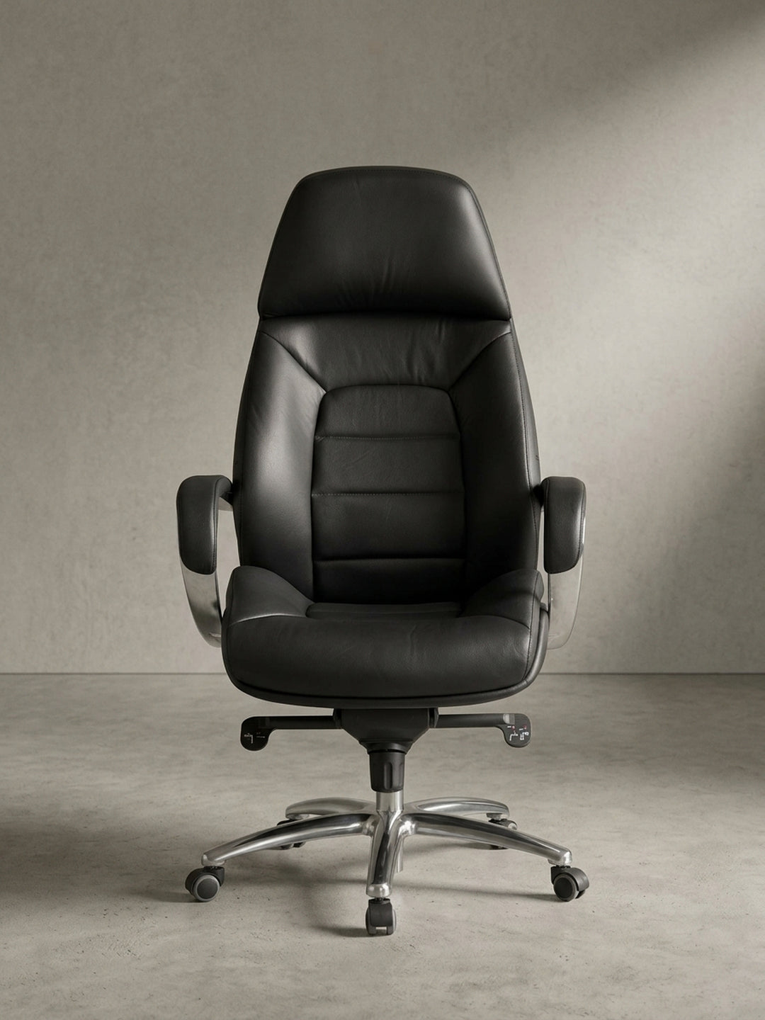 Bürostuhl aus natürlicher Eiche massiv mit Rollen und Höhenverstellung 67x67x137 cm Design Möbel Premium Qualität modern Home-Office Einrichtung stilvoll Wohnen Interior Zuhause Wohnzimmer_