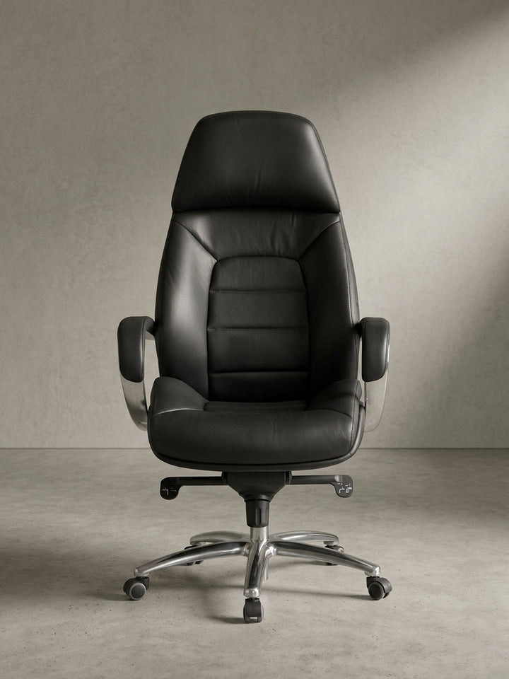 Bürostuhl aus natürlicher Eiche massiv mit Rollen und Höhenverstellung 67x67x137 cm Design Möbel Premium Qualität modern Home-Office Einrichtung stilvoll Wohnen Interior Zuhause Wohnzimmer_